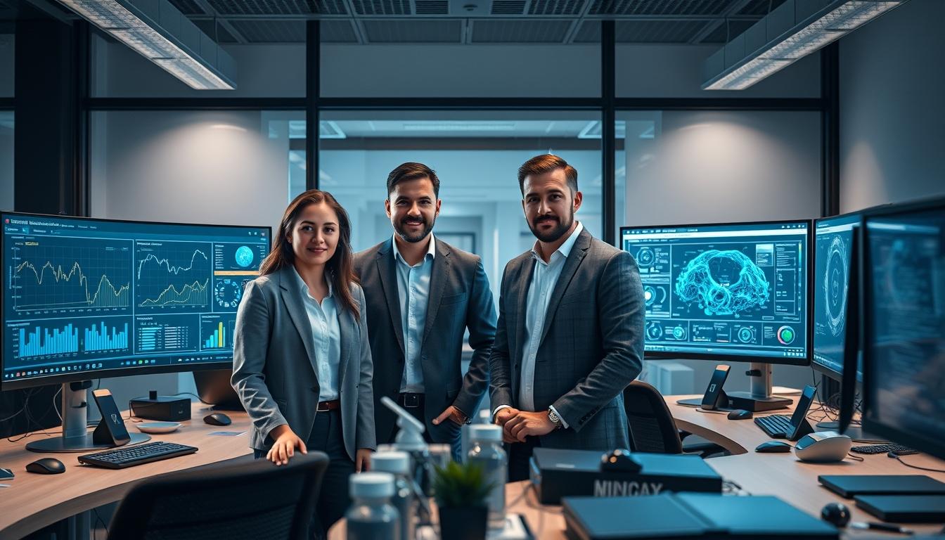 Business software development team collaboration